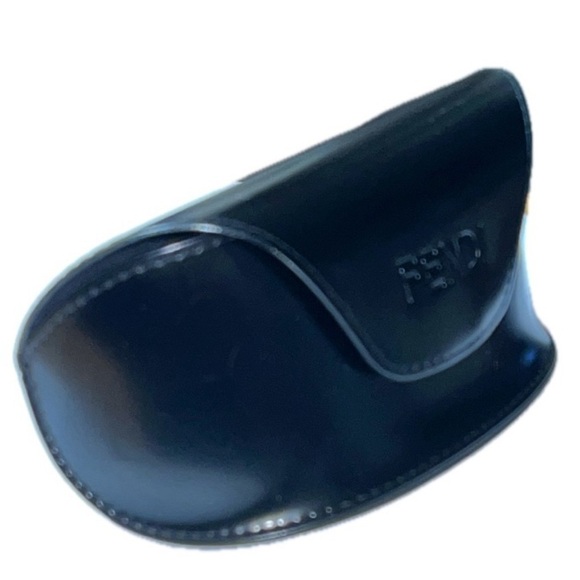 Fendi Sunglasses Case, Black, Has Velvet Fendi design inside. main image 4